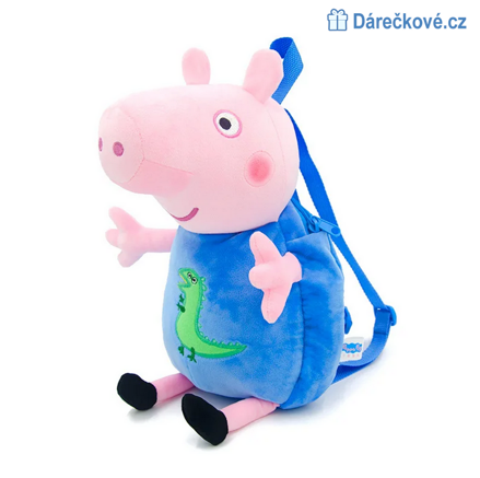 Plyšový batoh Prasátko Peppa - Pepina (Peppa Pig) – modrý, typ 2
