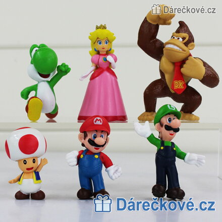 Figurky Super Mario Bros | Sada 6 figurek Mario, Luigi a přátelé