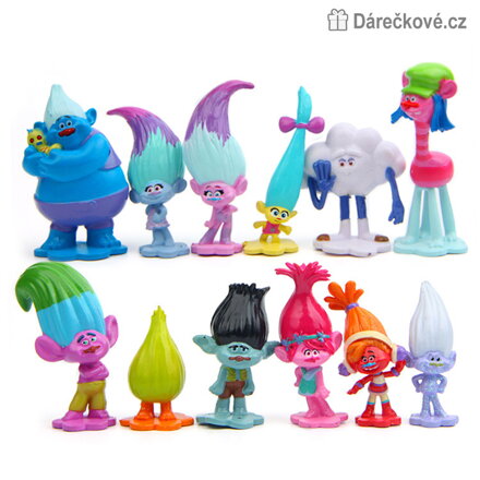 Figurky Trollové Trolls 12 ks | Pohádkové postavičky Trolls pro děti