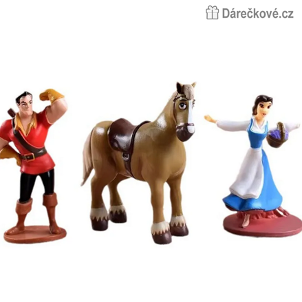 Figurky Kráska a zvíře 6 ks | Pohádkové figurky Beauty and the Beast