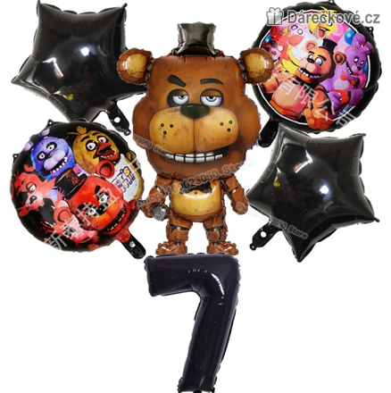 Five Nights at Freddy's foliové balónky 6 ks | Narozeninová výzdoba FNAF