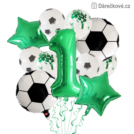 Fotbalový narozeninový set balonků 11ks, 4 barvy