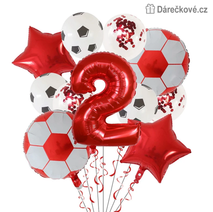 Fotbalový narozeninový set balonků 11ks, 4 barvy