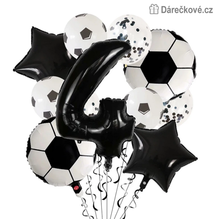 Fotbalový narozeninový set balonků 11ks, 4 barvy