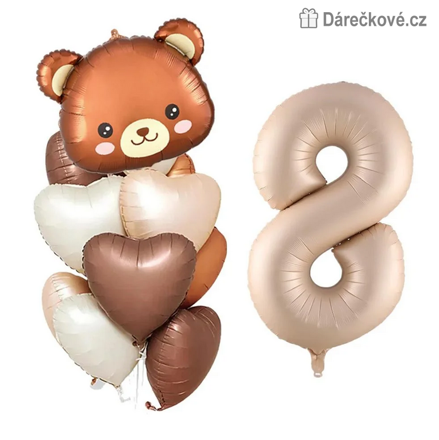 Medvídek narozeninový set balonků 8ks