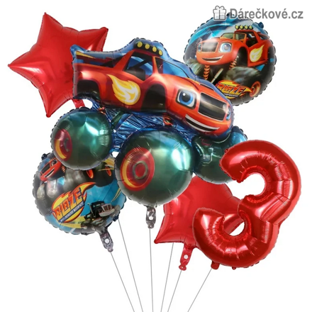 Monster truck narozeninový set balonků 6ks