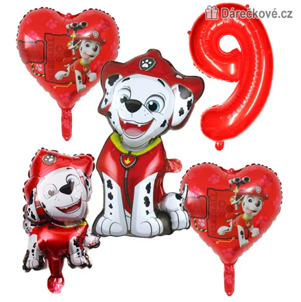 Tlapková patrola (Paw Patrol) narozeninový set balonků 5ks, typ 2