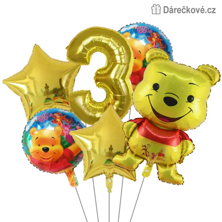 Medvídek PÚ narozeninový set balonků 6ks