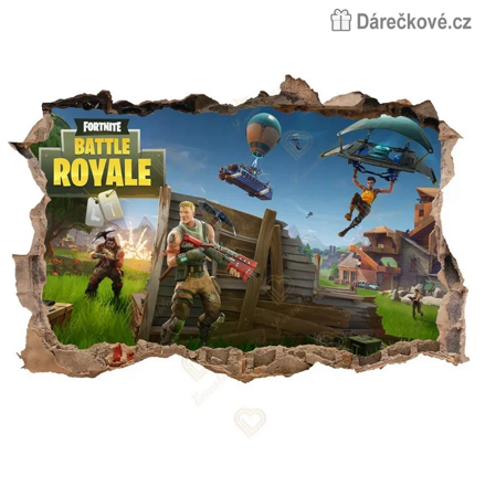 Fortnite samolepka na zeď 69 × 46 cm | Nástěnná dekorace Fortnite, typ 3