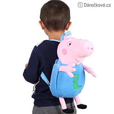 Plyšový batoh Prasátko Peppa Pig modrý | Dětský batůžek Pepina