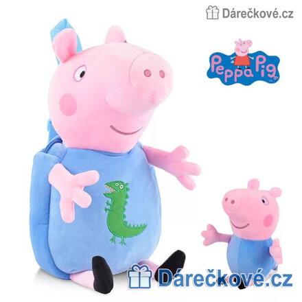 Plyšový batoh Prasátko Peppa Pig modrý | Dětský batůžek Pepina