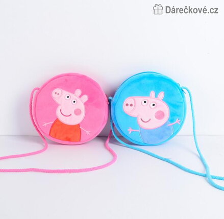 Plyšová kulatá peněženka na zip Prasátko Peppa - Pepina (Peppa Pig)