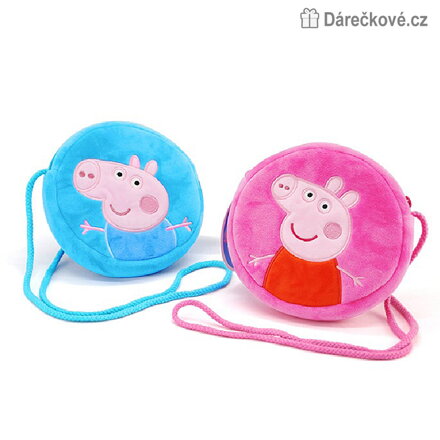 Plyšová kulatá peněženka na zip Prasátko Peppa - Pepina (Peppa Pig)