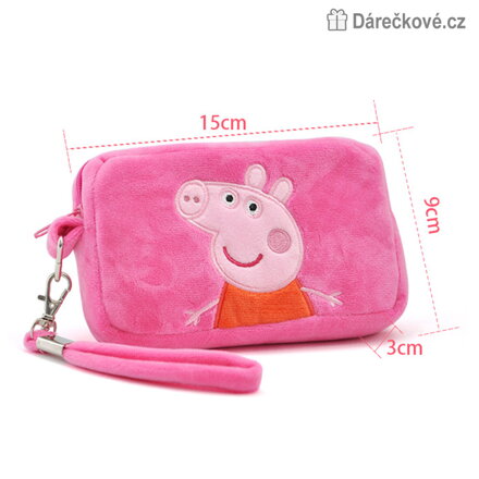 Plyšová obdélníková peněženka na zip Prasátko Peppa - Pepina (Peppa Pig)