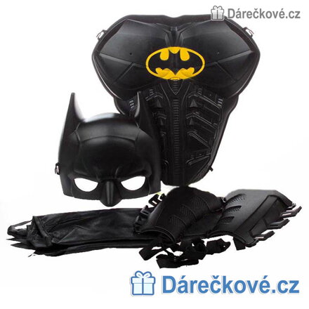 Batman dětský kostým s maskou, brněním a pláštěm – karnevalový kostým pro děti 2–6 let