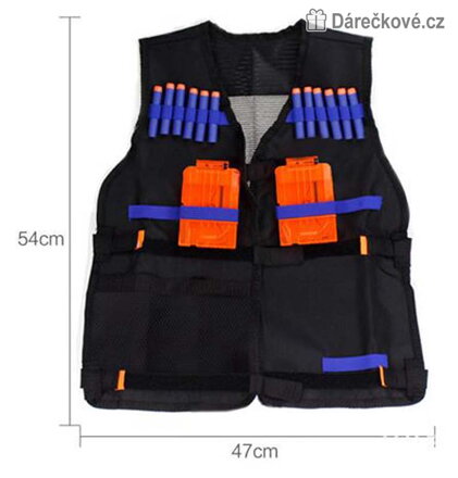 Vesta typu Nerf pro každého střelce | Akční vesta pro děti - černá