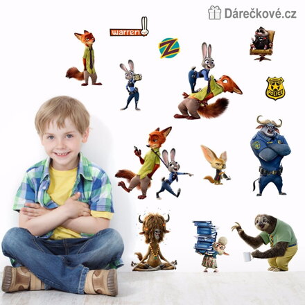 Samolepka na zeď Zootropolis 60x30 cm | Dekorace do dětského pokoje