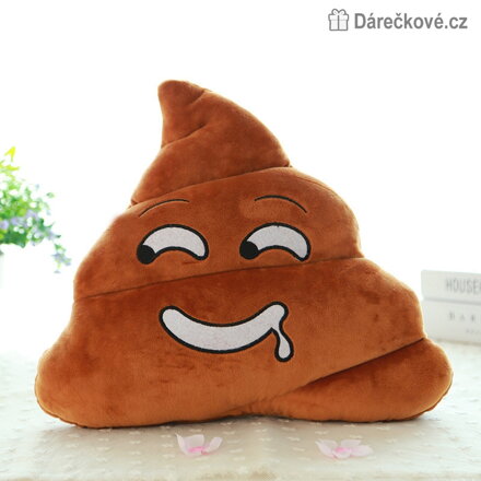Plyšový polštář hovínko POO | Vtipný plyšový polštářek Emoji Poop, slintající
