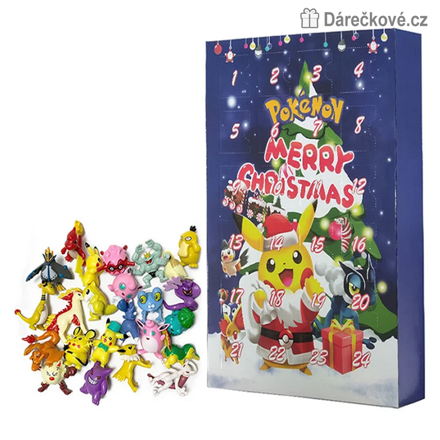 Adventní kalendář Pokémon s figurkami 24 ks | kalendář 24 překvapením typ 3