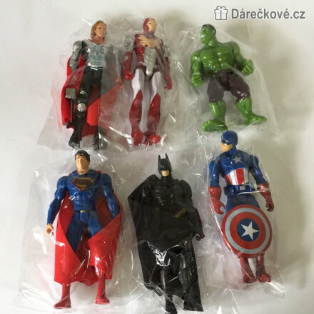 Figurky Avengers, 6 ks, Iron man, Superman, Kapitán A., Hulk, Batman, Thor