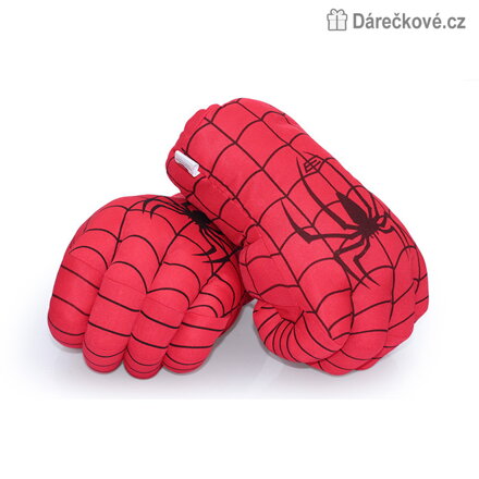 Velké plyšové boxovací rukavice Spiderman a Hulk 33 cm | Dětské boxovací rukavice