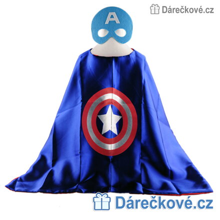 Dětský kostým Kapitán Amerika, plášť s maskou (karnevalový kostým)