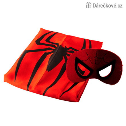 Dětský kostým hrdiny Spiderman, plášť s maskou (karnevalový kostým)