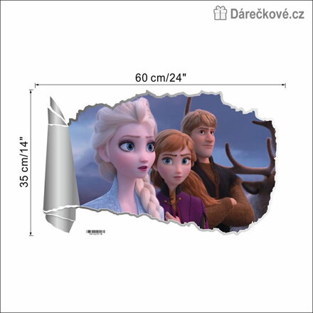 Samolepka Ledové království – Elza, Anna a Kristoff 