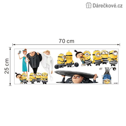 Samolepka na zeď Mimoni Já, padouch 70x20 cm | Dekorace do dětského pokoje