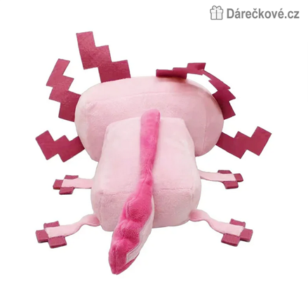 Růžový Axolotl Minecraft 30cm