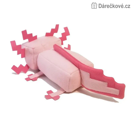 Růžový Axolotl Minecraft 30cm