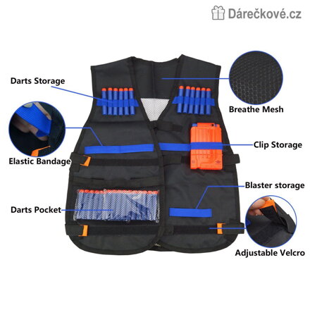 Vesta s vybavením typu Nerf – set 5 kusů