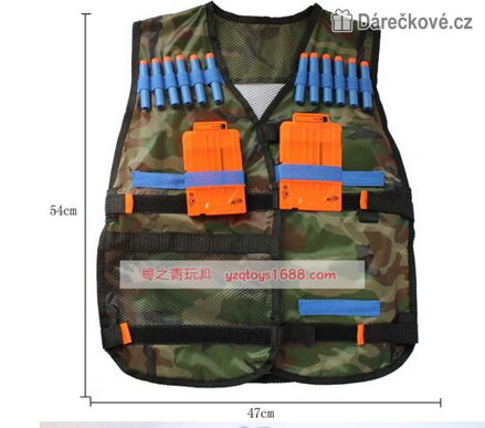 Vesta typu Nerf pro každého střelce | Akční vesta pro děti  - maskáčová