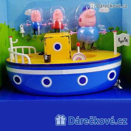 Prasátko Peppa Pig loď modrá | Plyšová hračka Peppa Pig pro děti