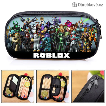 Školní penál na zip Roblox, 2 zipy – typ 1