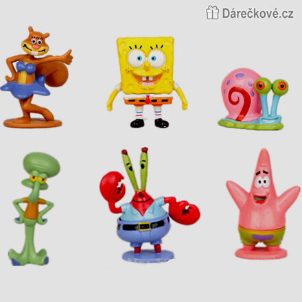 6ks figurek SpongeBoba a kamarádů