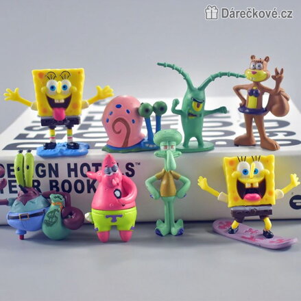 SpongeBob figurky 3-5 cm 8 ks | Roztomilé postavičky SpongeBob pro děti