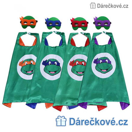 Plášť Ninja želva s maskou - Leonardo (karnevalový kostým)
