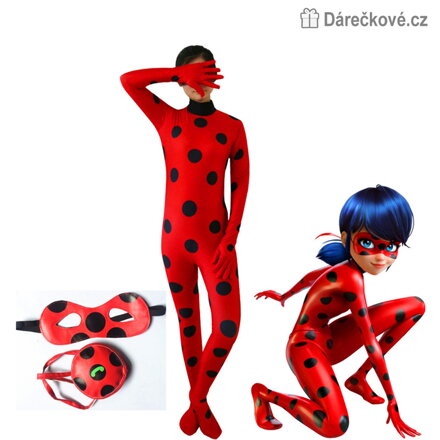 Karnevalový kostým Kouzelná Beruška a Černý kocour (Miraculous) - červený