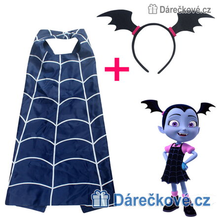 Karnevalový kostým Vampirina | Dětský plášť s čelenkou