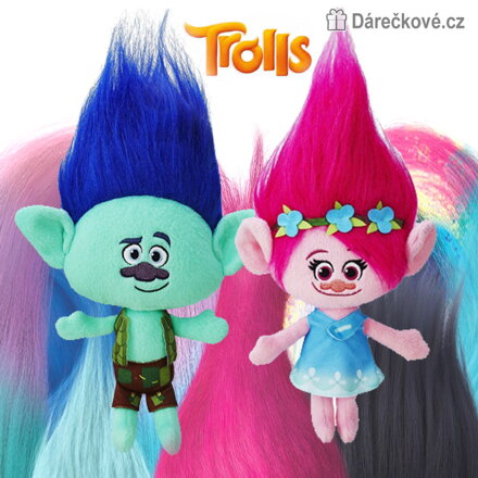 Plyšák Trolové Poppy a Větvík 23 cm | Plyšová hračka Trolls