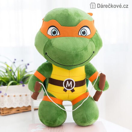 Plyšová Ninja želva 25/40cm - Michelangelo 