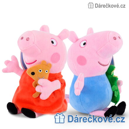 Plyšové prasátko Pepina a Tomík, vel. 19cm (Peppa Pig)