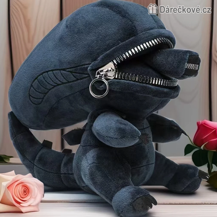 Alien Xenomorph plyšák 23 cm | Plyšová hračka se zipovými ústy