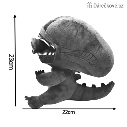 Alien Xenomorph plyšák 23 cm | Plyšová hračka se zipovými ústy