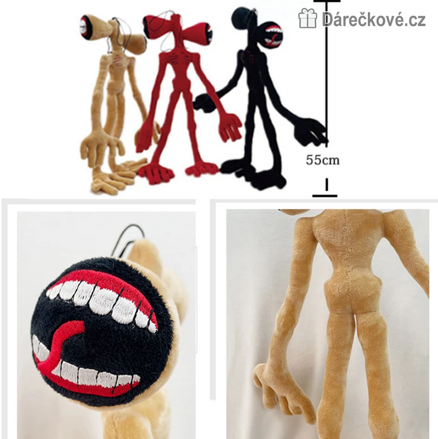 Plyšový Siren Head 55 cm | Hororový plyšák Steal a Brainrot