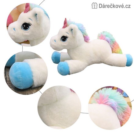 Plyšový jednorožec 40–60 cm | Velký měkoučký plyšák jednorožec