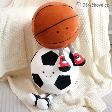 Plyšový míč Football a Basketbal 20–25 cm | Plyšový sportovní míč pro děti