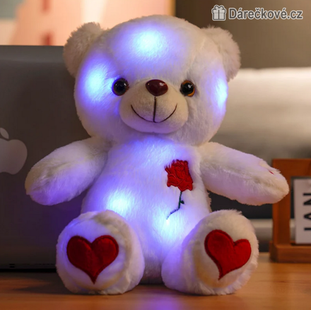 Plyšový svítící LED medvídek | Roztomilý plyšák se světelnými efekty