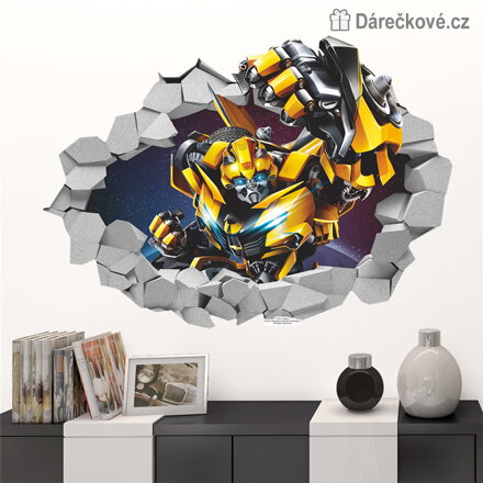 Samolepka na zeď Transformers Bumblebee 70x50 cm | Dekorace do dětského pokoje